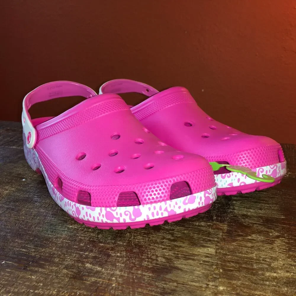 NEW Crocs x Barbie Classic Clog Mens 12 Electric Hot Pink Barbiecore Comfort NWT